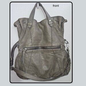 Lucky Brand Messenger Gray Italian Leather, handbag, shoulder, crossbody bag